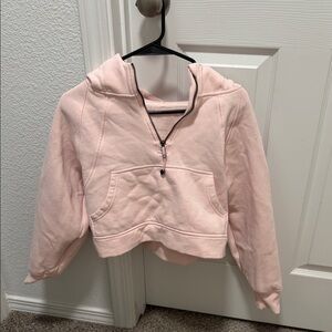 Women's Light Pink Half-Zip Hoodie